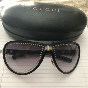Gucci aviator rare black rhinestone
